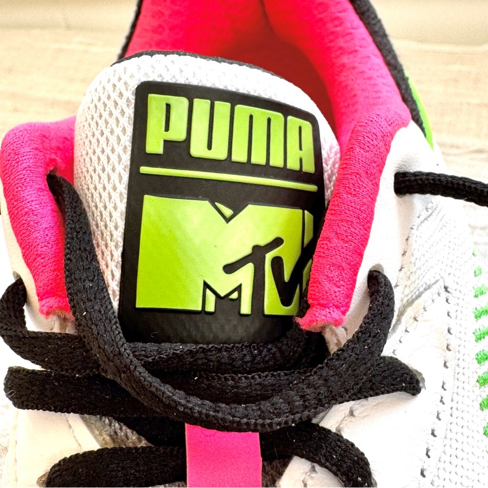 PUMA MTV x RS-X Tracks Bold 80s style 370408-01 8 EUC Neon Pink Green Pumas - Picture 3 of 14